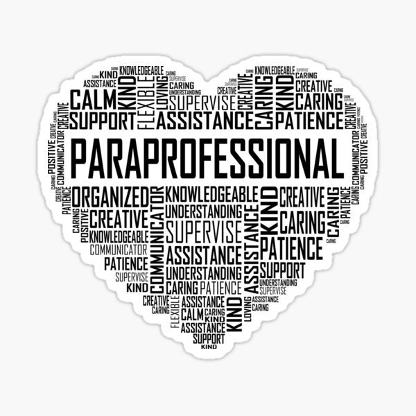 heart with paraprofessional words